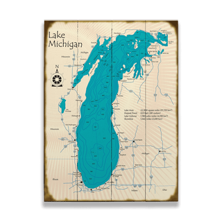 Lake Michigan - Wood & Metal Wall Art Wood & Metal Signs Lake Art