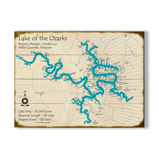 Lake of the Ozarks, Missouri - Wood & Metal Wall Art Wood & Metal Wall Art Lake Art