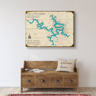 Lake of the Ozarks, Missouri - Wood & Metal Wall Art Wood & Metal Wall Art Lake Art