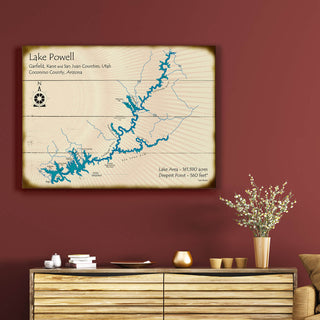 Lake Powell, Utah/Arizona - Wood & Metal Wall Art Wood & Metal Signs Lake Art