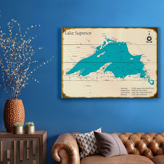 Lake Superior - Wood & Metal Wall Art Wood & Metal Signs Lake Art