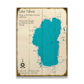 Lake Tahoe - Wood & Metal Wall Art Wood & Metal Signs Lake Art