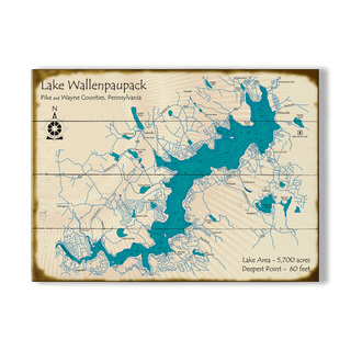 Lake Wallenpaupack, Pennsylvania - Wood & Metal Wall Art Wood & Metal Signs Lake Art