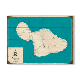 Maui, Hawaii - Wood & Metal Wall Art Wood & Metal Signs Lake Art