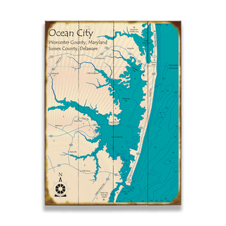 Ocean City, Maryland/Delaware - Wood & Metal Wall Art Wood & Metal Signs Lake Art