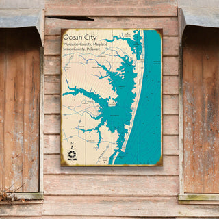 Ocean City, Maryland/Delaware - Wood & Metal Wall Art Wood & Metal Signs Lake Art