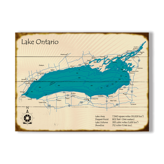 Lake Ontario - Wood & Metal Wall Art Wood & Metal Signs Lake Art