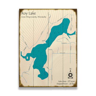 Roy Lake, Minnesota - Wood & Metal Wall Art Wood & Metal Signs Lake Art