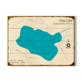 Shay Lake, Wisconsin - Wood & Metal Wall Art Wood & Metal Signs Lake Art