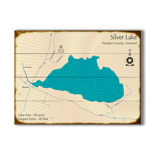 Silver Lake, Vermont - Wood & Metal Wall Art Wood & Metal Signs Lake Art