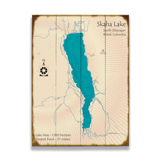 Skaha Lake, British Columbia - Wood & Metal Wall Art Wood & Metal Signs Lake Art