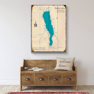 Skaha Lake, British Columbia - Wood & Metal Wall Art Wood & Metal Signs Lake Art