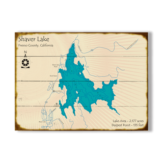 Shaver Lake, California - Wood & Metal Wall Art Wood & Metal Signs Lake Art