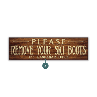 Please Remove Boots: Personalized - Wood & Metal Wall Art Wood & Metal Wall Art Meissenburg Designs Wood 36" x 10.5"