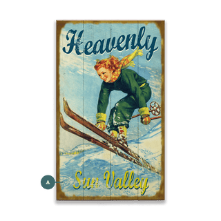 Heavenly Ski - Wood & Metal Wall Art Wood & Metal Wall Art Meissenburg Designs Wood 14" x 24"