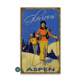 Glorious Skiing Pair - Wood & Metal Wall Art Wood & Metal Wall Art Meissenburg Designs