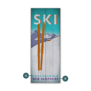 Pastel Skis in the Snow - Wood & Metal Wall Art Wood & Metal Signs Meissenburg Designs