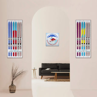 Ski Lineup: Ready for Adventure - Wood & Metal Wall Art Wood & Metal Wall Art Meissenburg Designs