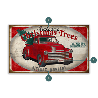 Christmas Tree Truck - Wood & Metal Wall Art Wood & Metal Signs Meissenburg Designs