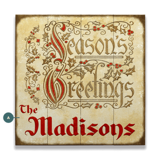 Seasons Greetings: Personalized - Wood & Metal Wall Art Wood & Metal Signs Meissenburg Designs