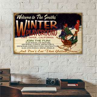 Yellow Snow: Personalized - Wood & Metal Wall Art Wood & Metal Wall Art Meissenburg Designs