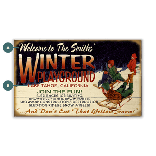 Yellow Snow: Personalized - Wood & Metal Wall Art Wood & Metal Wall Art Meissenburg Designs Wood 24" x 14"