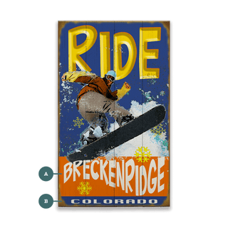 Ride Snowboard - Wood & Metal Wall Art Wood & Metal Wall Art Meissenburg Designs Wood 24" x 14"