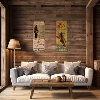 Skiing Bliss: Personalized - Wood & Metal Wall Art Wood & Metal Wall Art Meissenburg Designs