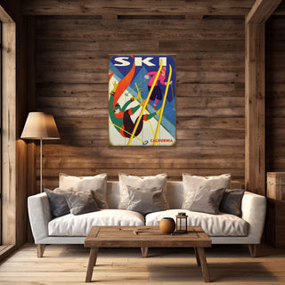 Falling Skier - Wood & Metal Wall Art Wood & Metal Wall Art Meissenburg Designs