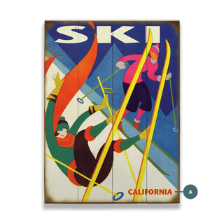 Falling Skier - Wood & Metal Wall Art Wood & Metal Wall Art Meissenburg Designs Wood 17" x 23"