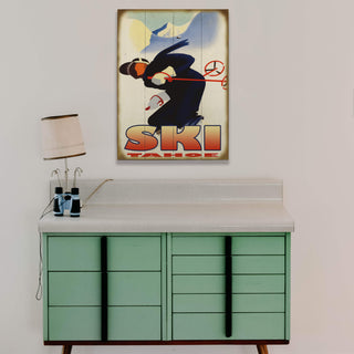 Downhill Rush Graphic Skier - Wood & Metal Wall Art Wood & Metal Wall Art Meissenburg Designs