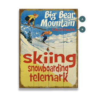 Skiing, Snowboarding, Telemark - Wood & Metal Wall Art Wood & Metal Wall Art Meissenburg Designs Wood 17" x 23"