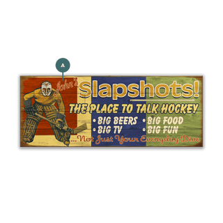 Slapshots: Personalized - Wood & Metal Wall Art Wood & Metal Wall Art Meissenburg Designs Wood 36" x 14"