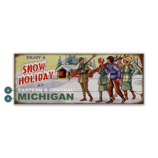 Enjoy a Snow Holiday - Wood & Metal Wall Art Wood & Metal Wall Art Meissenburg Designs Wood 36" x 14"