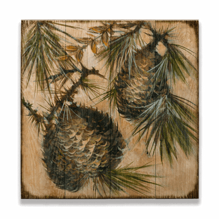 Whispering Pines: Cone 4 - Wood & Metal Wall Art Wood & Metal Signs Marilynn Dwyer Mason