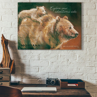 Mama Bear and Cub - Wood & Metal Wall Art Wood & Metal Signs Marilynn Dwyer Mason