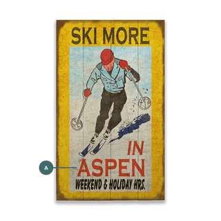 Ski More, Worry Less - Wood & Metal Wall Art Wood & Metal Signs Marty Mummert Studio