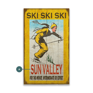 SKI SKI SKI - Wood & Metal Wall Art Wood & Metal Signs Marty Mummert Studio