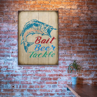 Bait, Beer, and Tackle - Wood & Metal Wall Art Wood & Metal Signs Marty Mummert Studio