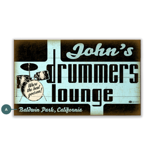 Drummer's Lounge - Wood & Metal Wall Art Wood & Metal Signs Marty Mummert Studio