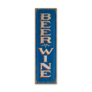 Vintage Beer & Wine Sign - Wood & Metal Wall Art Wood & Metal Signs Marty Mummert Studio