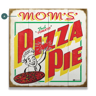 Mom's Pizza Pie - Wood & Metal Wall Art Wood & Metal Signs Marty Mummert Studio