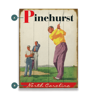 Golfer and Caddy - Wood & Metal Wall Art Wood & Metal Signs Old Wood Signs