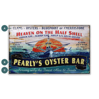 Pearly's Oyster Bar - Wood & Metal Wall Art Wood & Metal Wall Art Out West Design