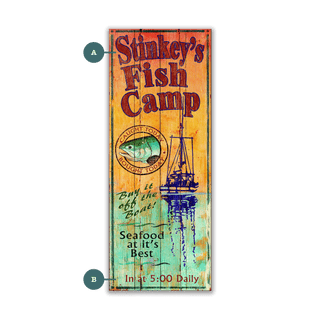 Stinky's Fish Camp - Wood and Metal Wall Art Wood & Metal Wall Art Out West Design