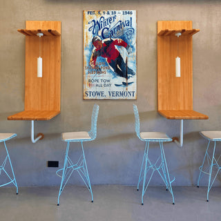 Winter Carnival: Ski, Skate, Sled - Wood & Metal Wall Art Wood & Metal Signs Out West Design