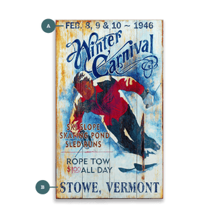 Winter Carnival: Ski, Skate, Sled - Wood & Metal Wall Art Wood & Metal Signs Out West Design