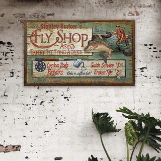 Fly Shop and Fly Tying Advice - Wood & Metal Wall Art Wood & Metal Signs Out West Design