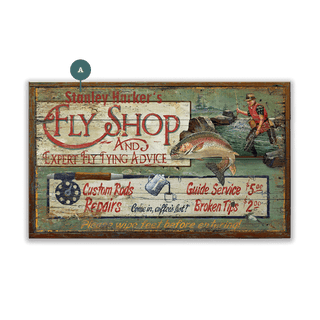 Fly Shop and Fly Tying Advice - Wood & Metal Wall Art Wood & Metal Signs Out West Design