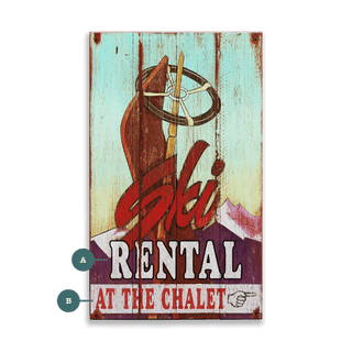 Ski Rental Sign - Wood Plank Wall Art Wood & Metal Signs Out West Design